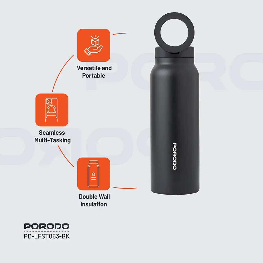 Porodo Lifestyle Magnetic Mount Water Bottle