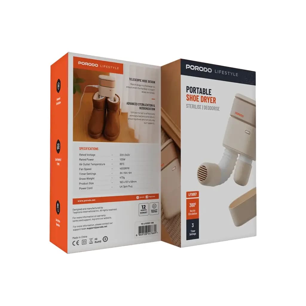 Porodo Lifestyle Portable Shoe Dryer