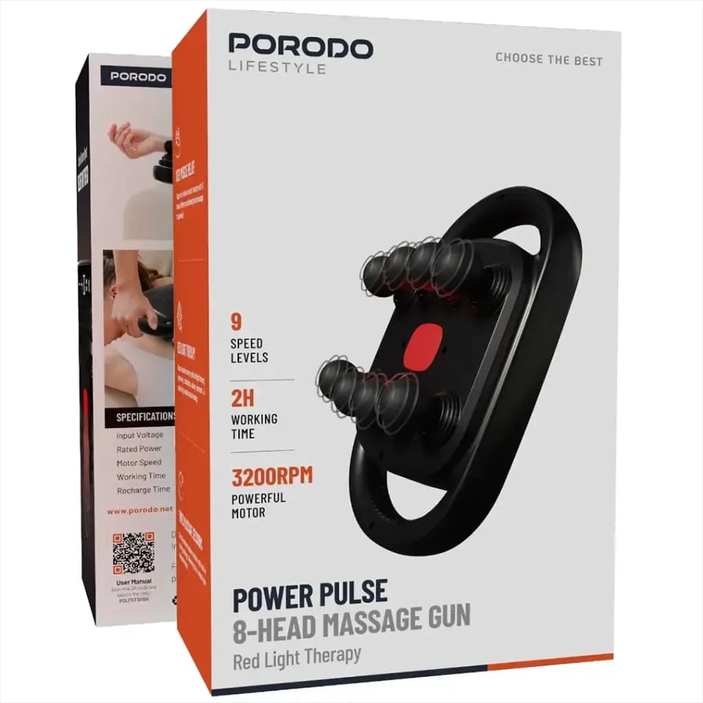 Porodo Power Pulse 8-Head Massage Gun