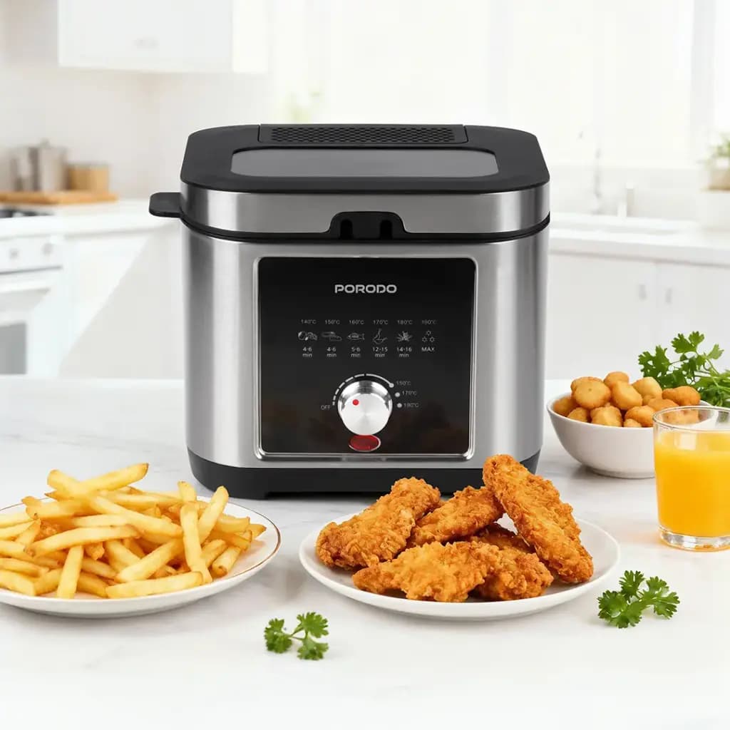 Porodo Lifestyle Stainless Steel 2.5L Deep Fryer
