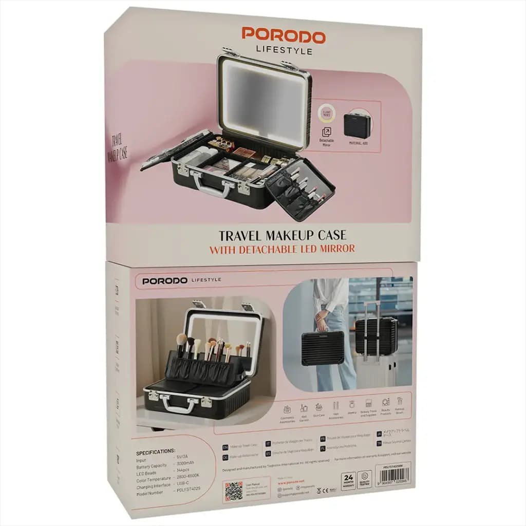 Portable Makeup Case with LED Light