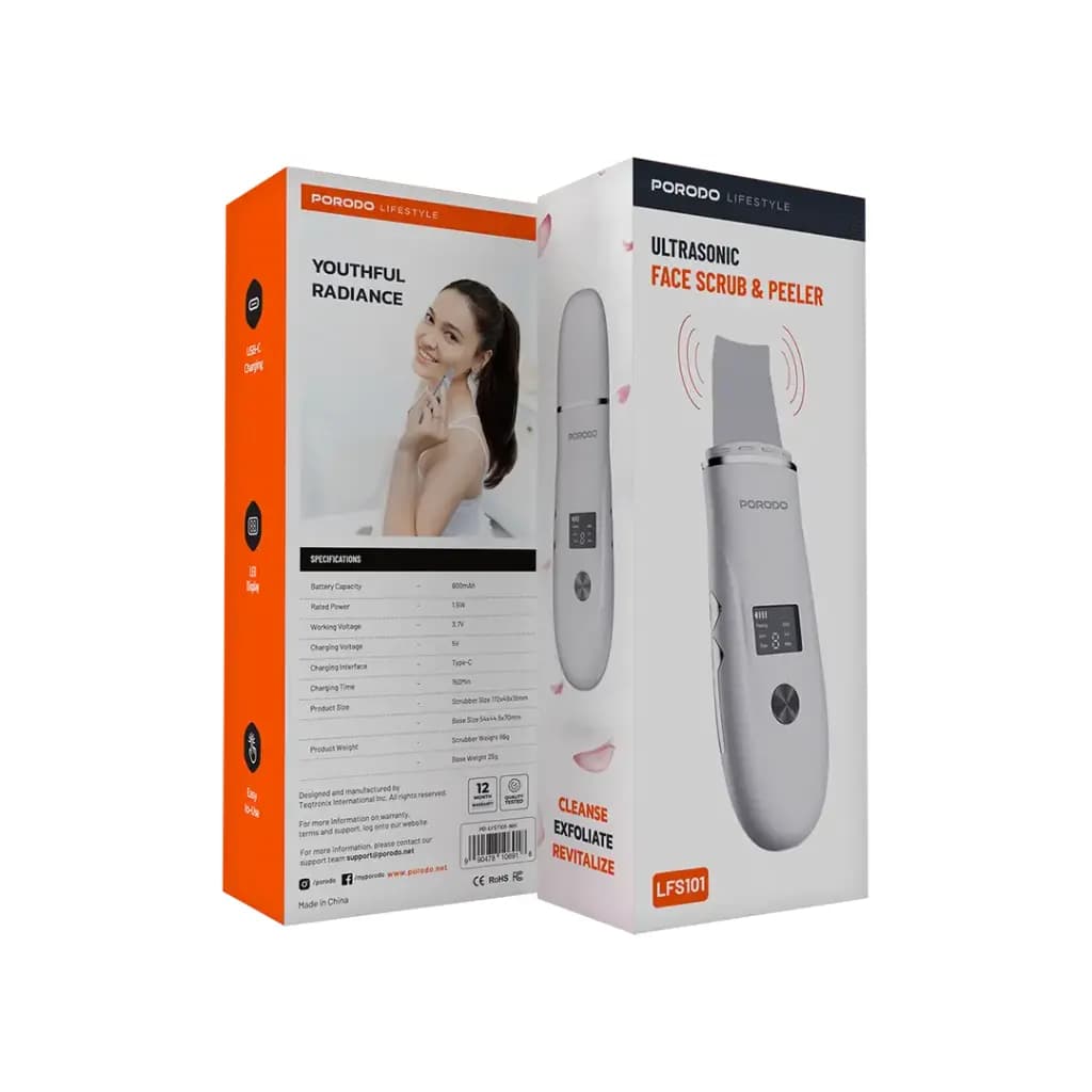 Porodo Lifestyle Ultrasonic Face Scrub & Peeler