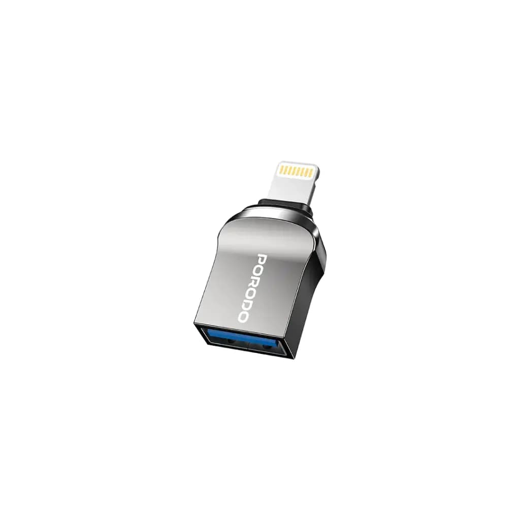 Porodo Lightning OTG Adapter - Zinc Alloy
