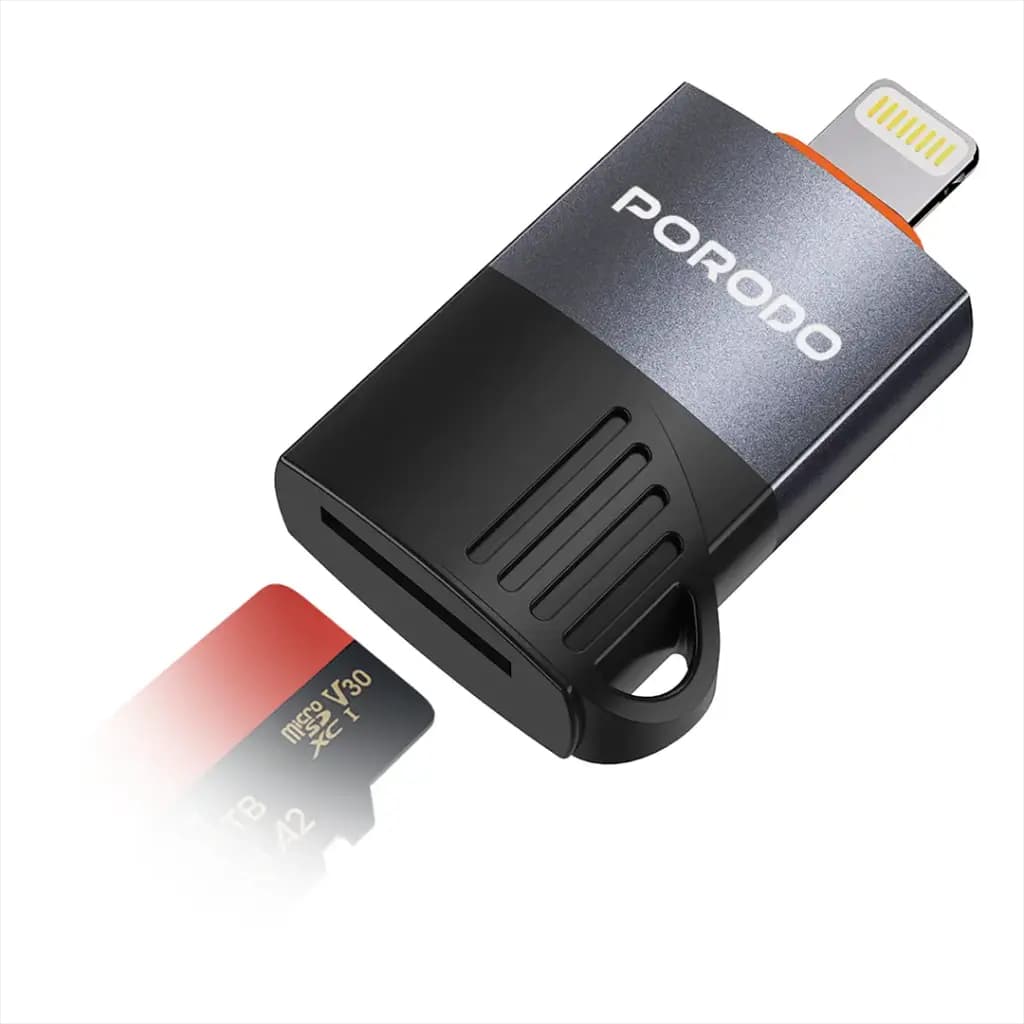 Porodo Lightning OTG TF Card Reader