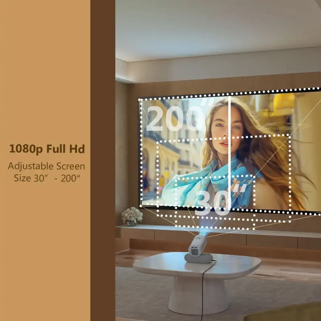 Porodo Lumacast Smart Full HD Projector Auto Focus & Keystone