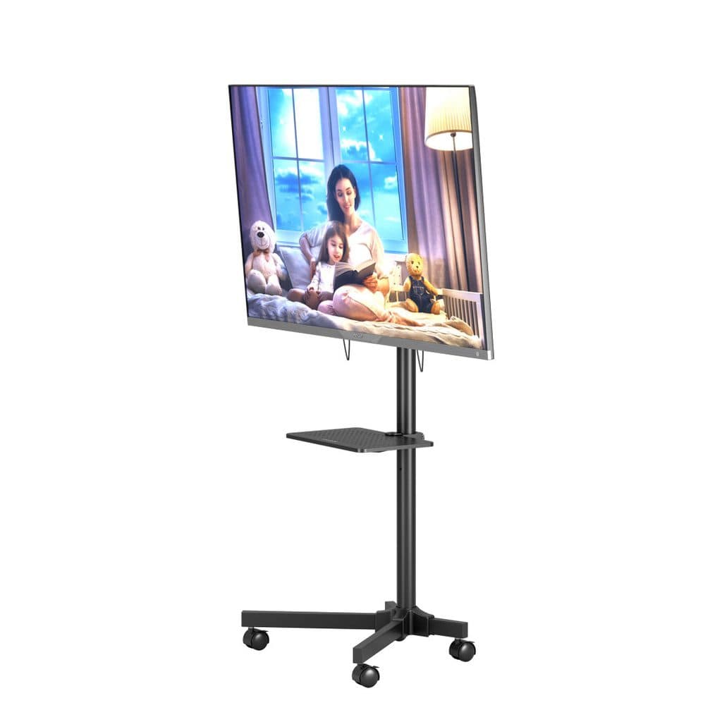 Porodo Mobile TV Stand Adjustable Height with Swivel & Tilt