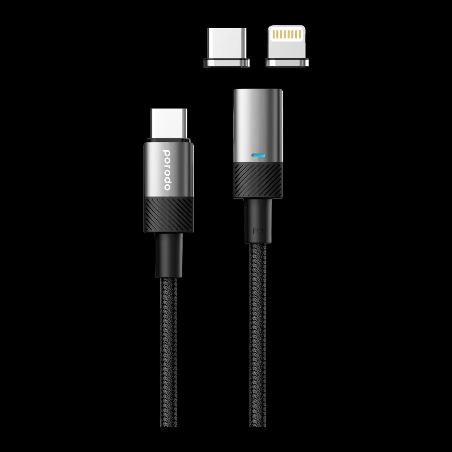 Porodo Multi-Connector Type-C Magnetic Charging Cable
