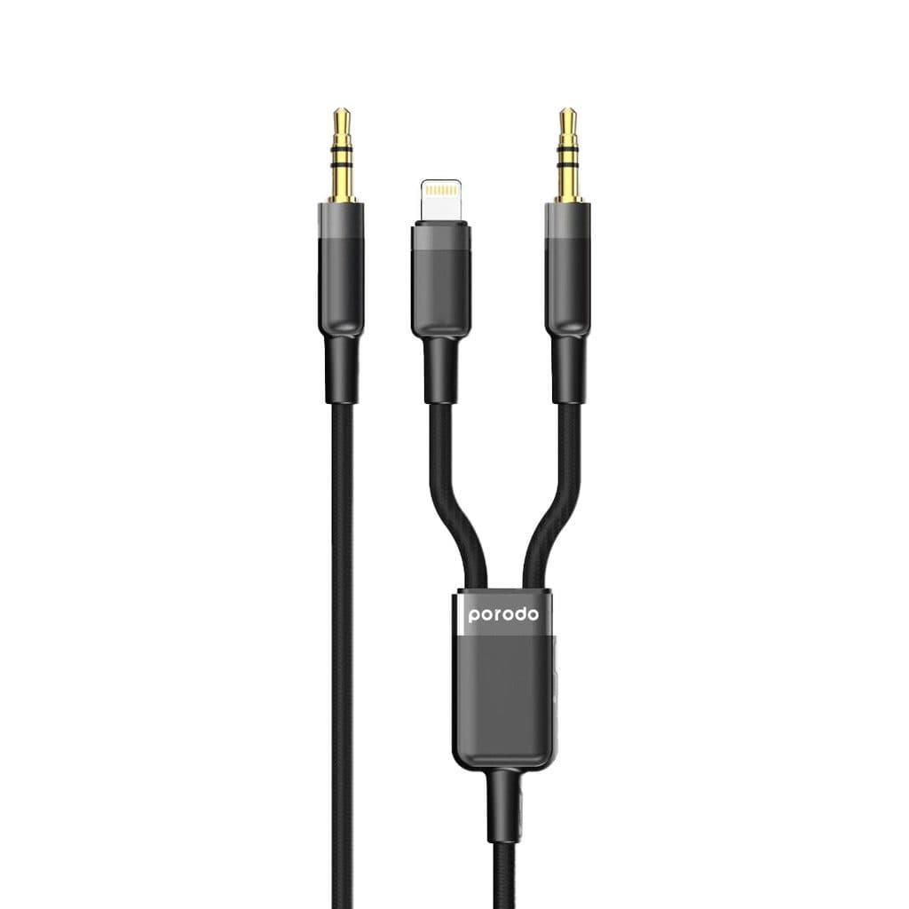 Porodo Multi-Device AUX 3.5mm & Lightning Cable 4ft