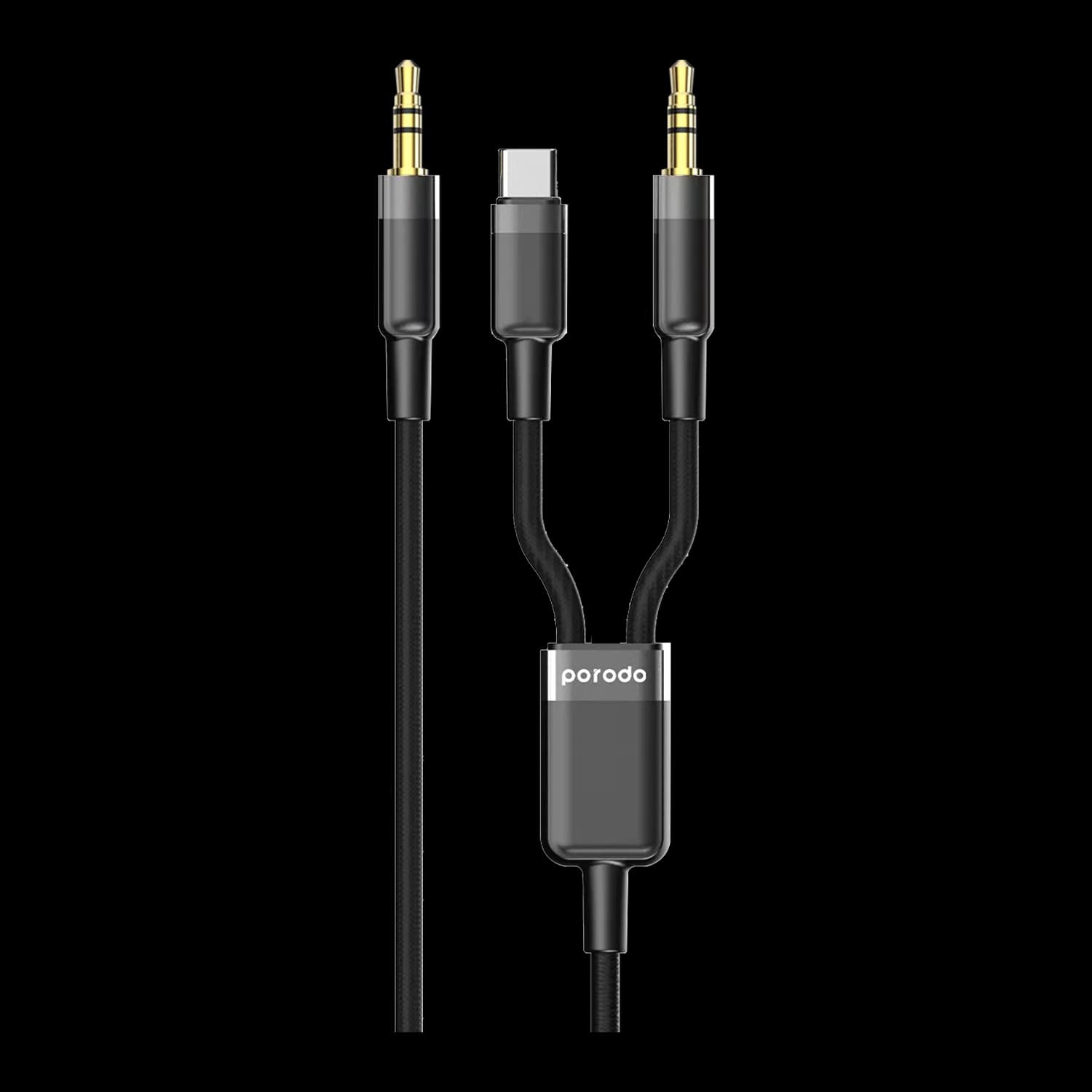 Porodo Multi-Device AUX 3.5mm|Type-C Cable(4ft/1.2m)