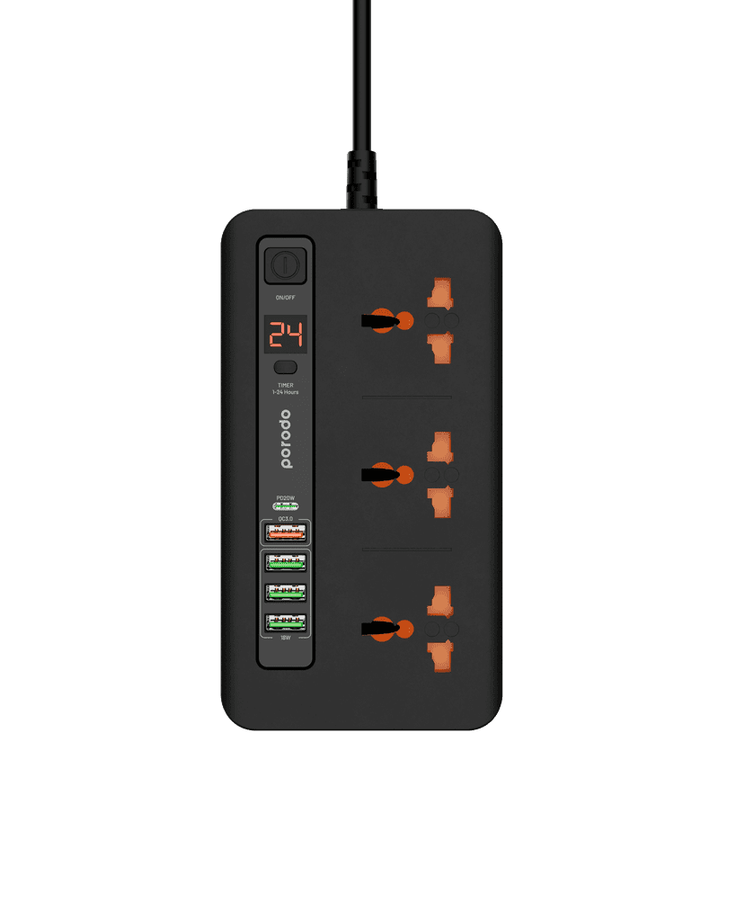 Porodo Multi-Port Power HUB 4 USB-A/USB-C 2M