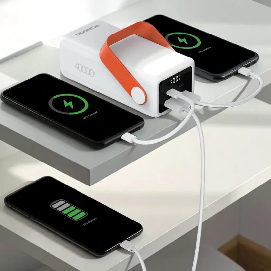 Porodo PortaPower 40000mAh Power Bank with Built-In LED Lighting