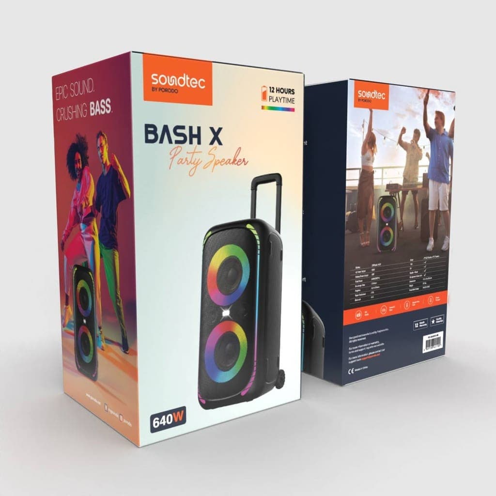 Porodo Soundtec Bash X Party Speaker with Trolly