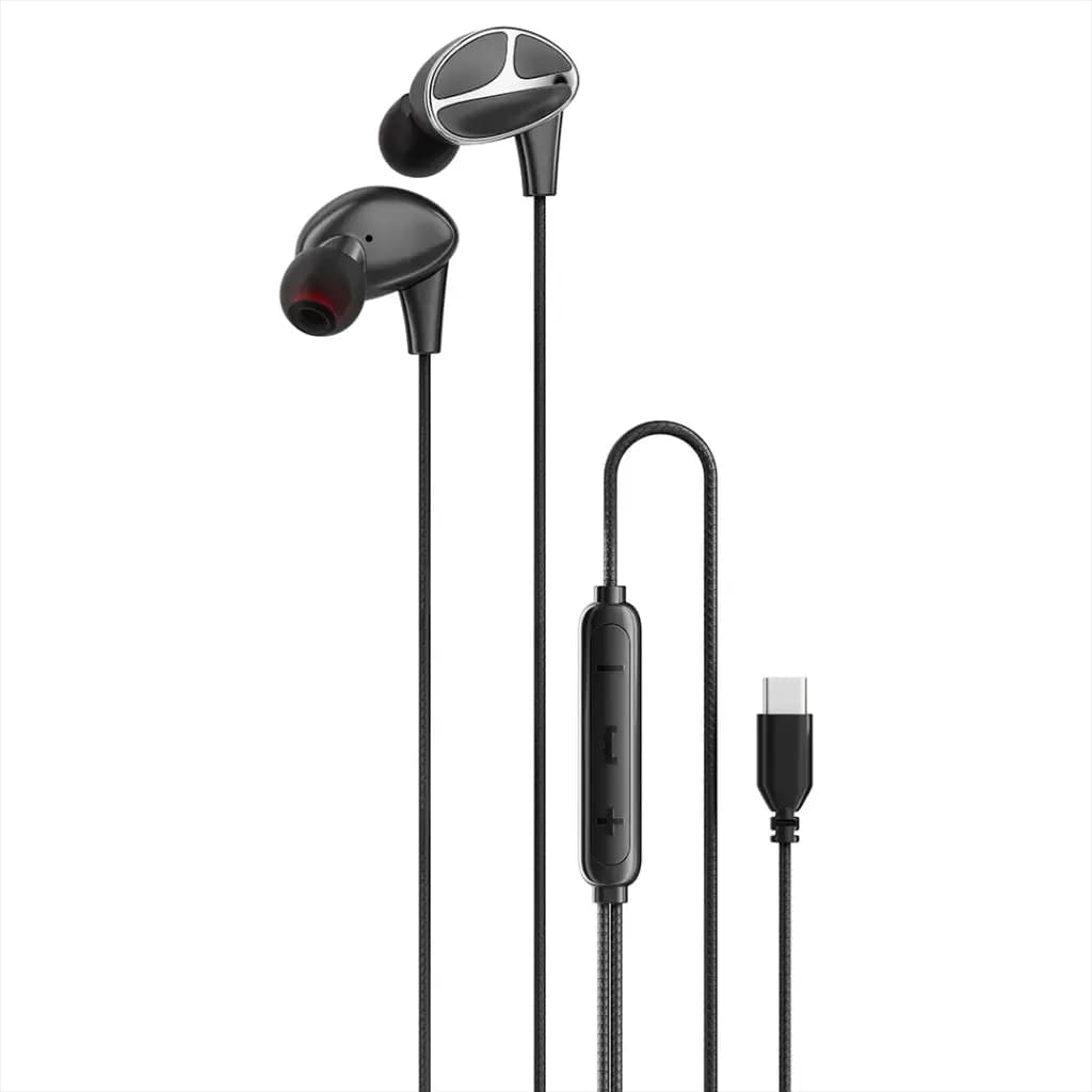 Porodo Soundtec Stereo Bass Type-C Wired Earphones