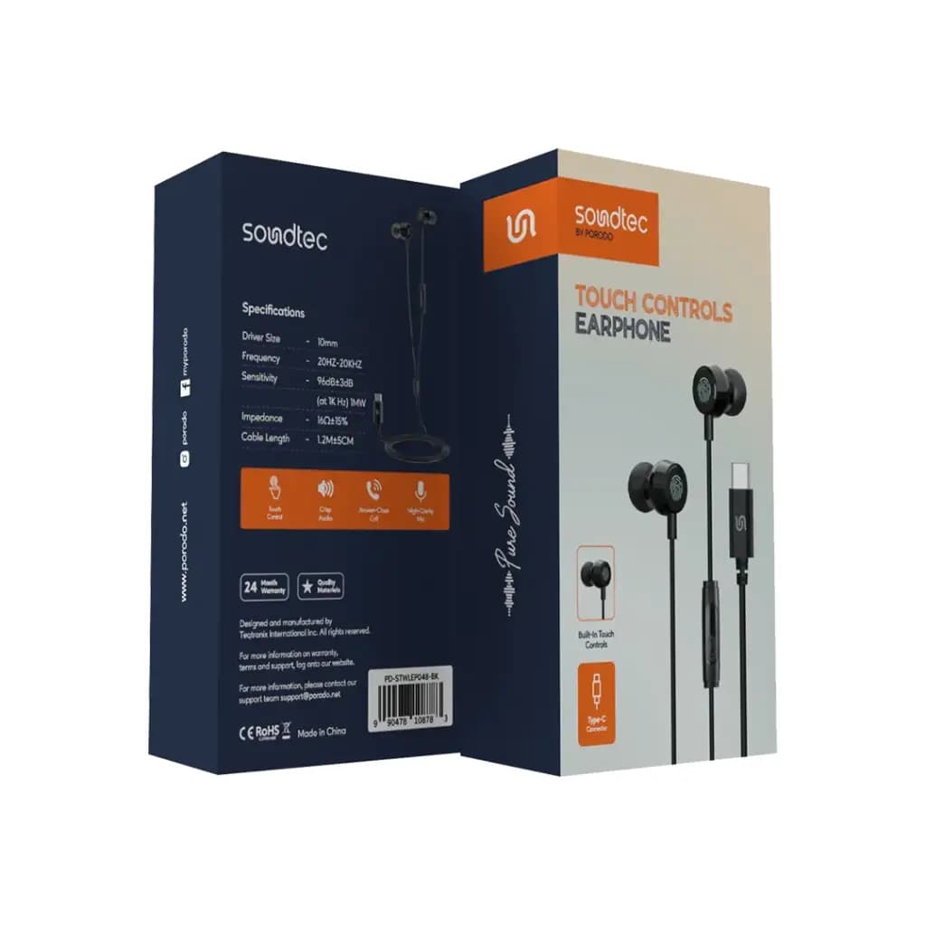 Porodo Soundtec Touch Controls Earphone