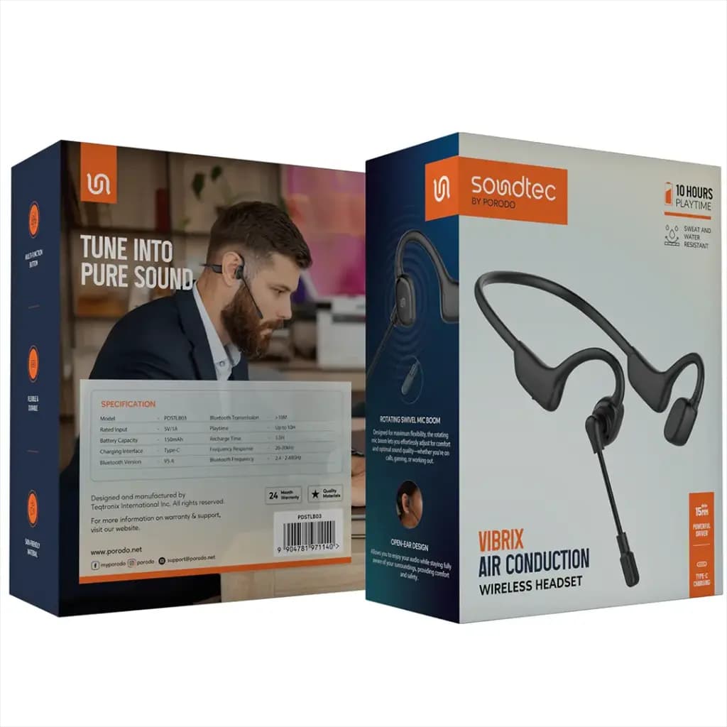 Porodo Sountec Vibrix Air Conduction Wireless Headset