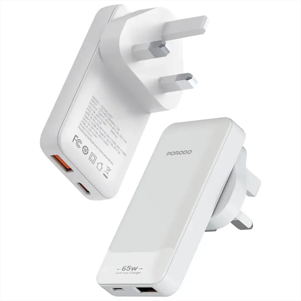 Porodo TerraCharge 65W GaN Dual-Port Adapter