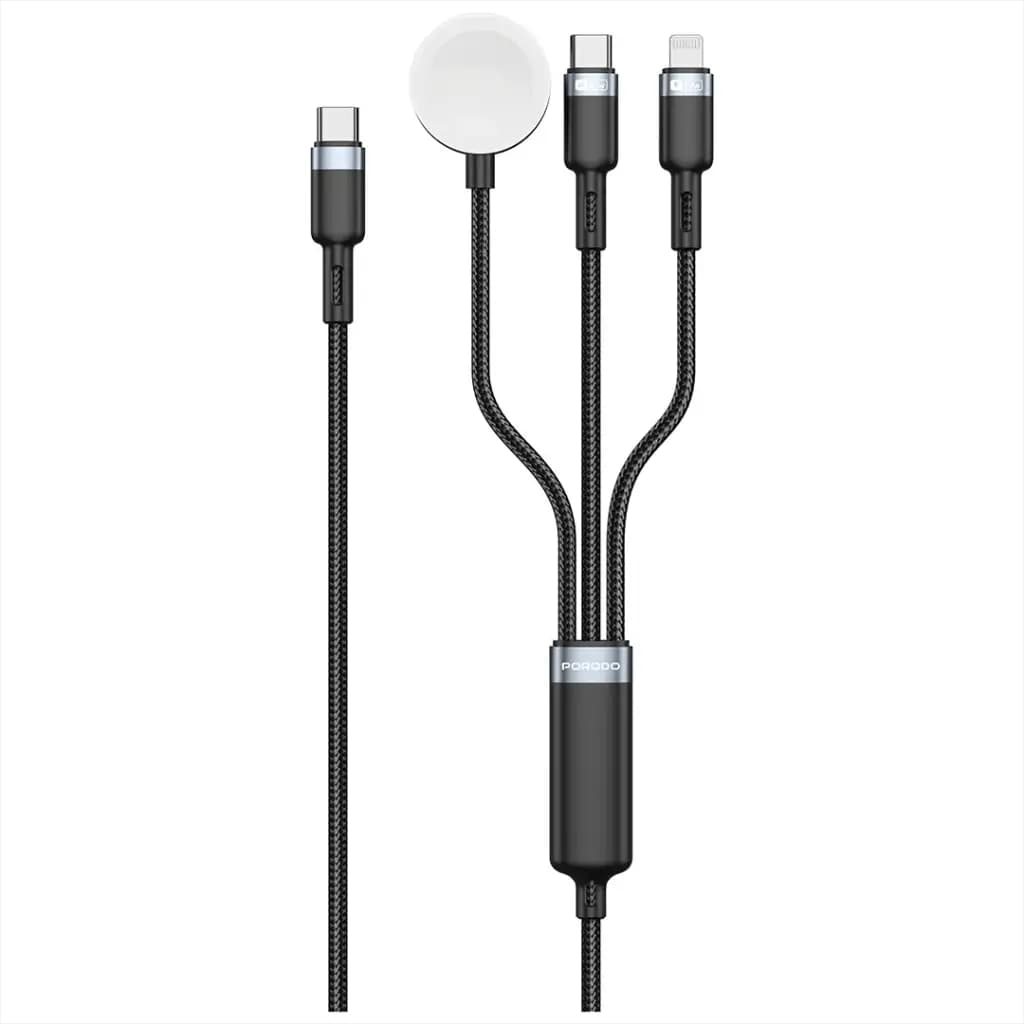 Porodo TrioLink 3 In 1 Charging Cable Type-C, Lightning and iWatch