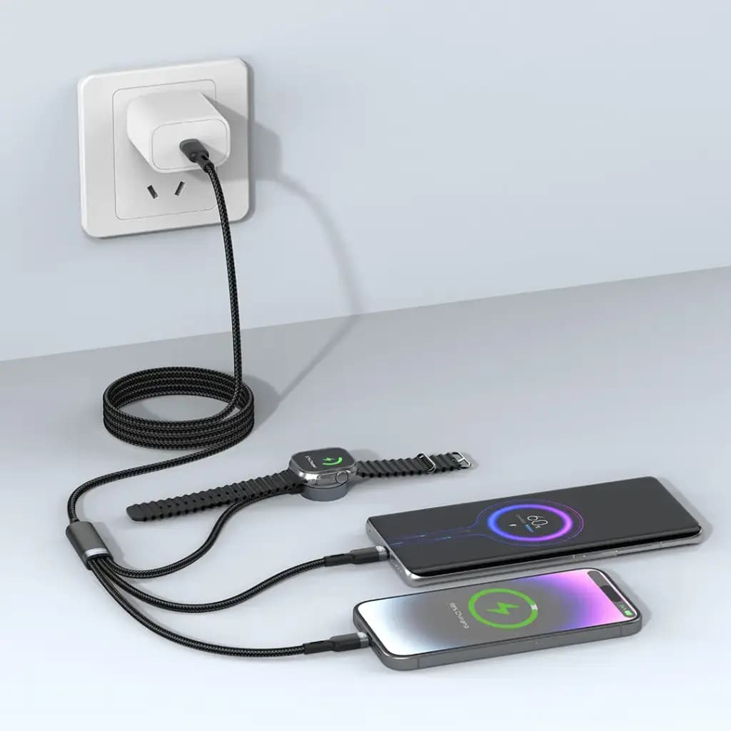 Porodo TrioLink 3 In 1 Charging Cable Type-C, Lightning and iWatch
