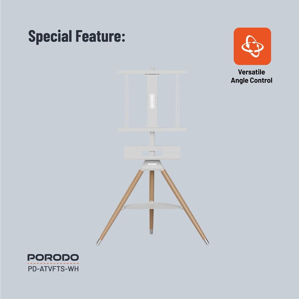 Porodo TV Stand Wooden Tripod