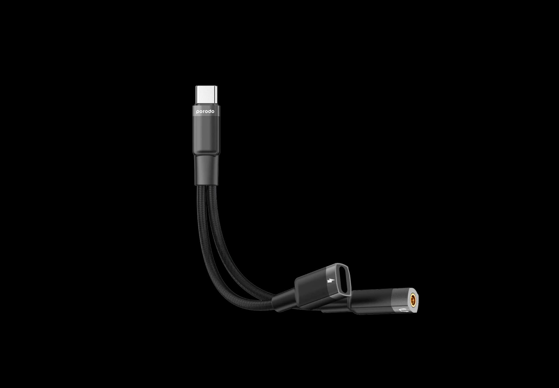 Porodo Type-C Audio & Charge Adapter 0.12m