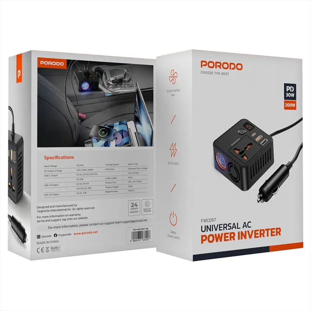 Porodo Universal AC Power Inverter