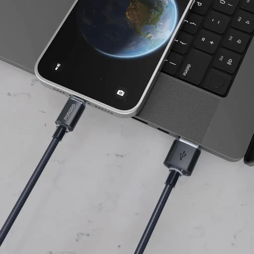 Porodo USB-A to Lightning Braided Cable