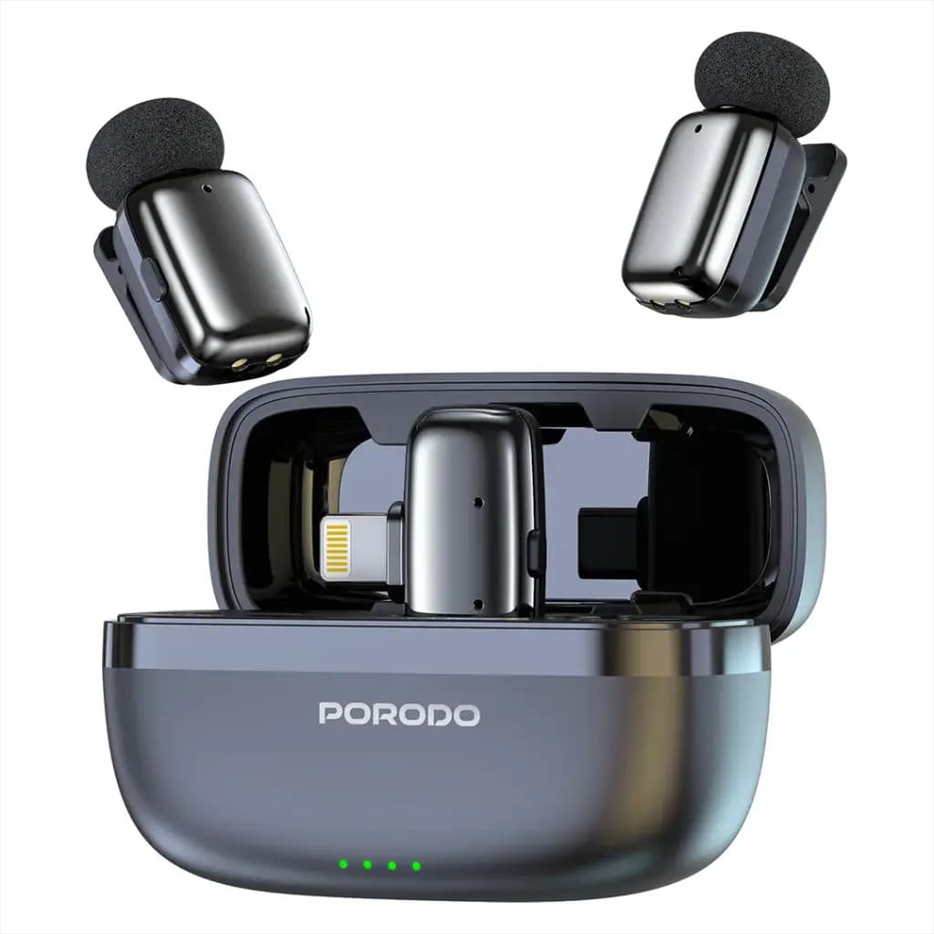 Porodo Wireless Lavalier Microphones Lightning Connector