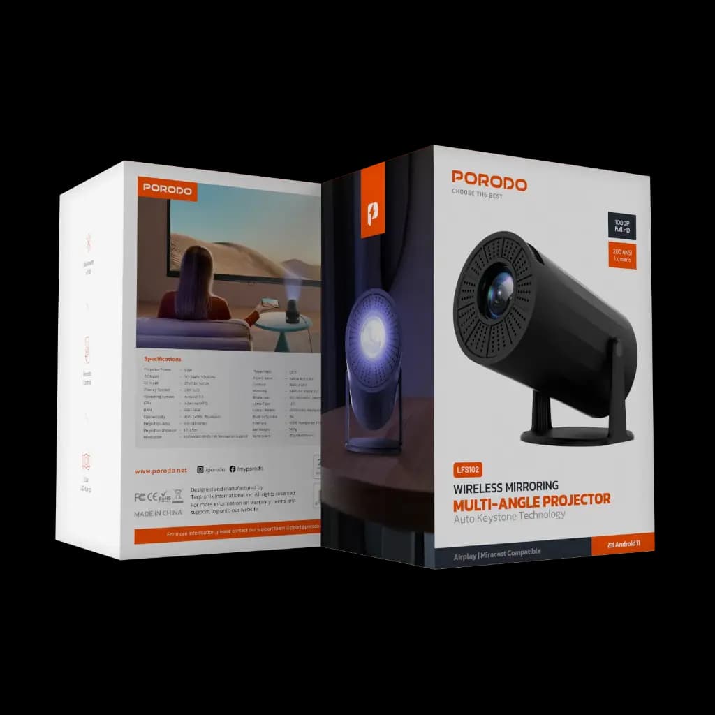 Porodo Wireless Mirroring Multi-Angle Projector