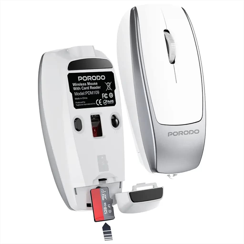 Porodo Wireless Mouse 1600DPI with Card Reader