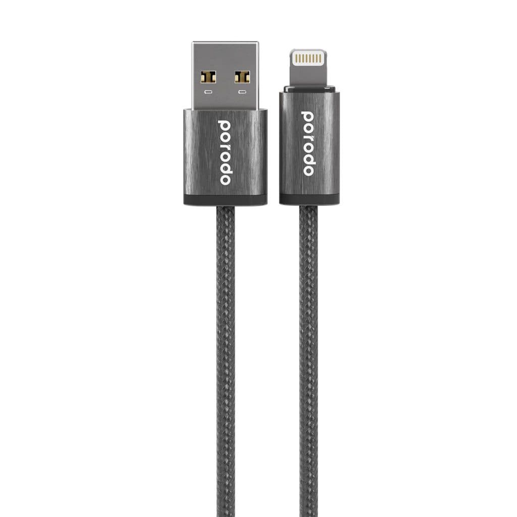 Porodo Woven Braided USB-A to Lightning Cable 1.2m