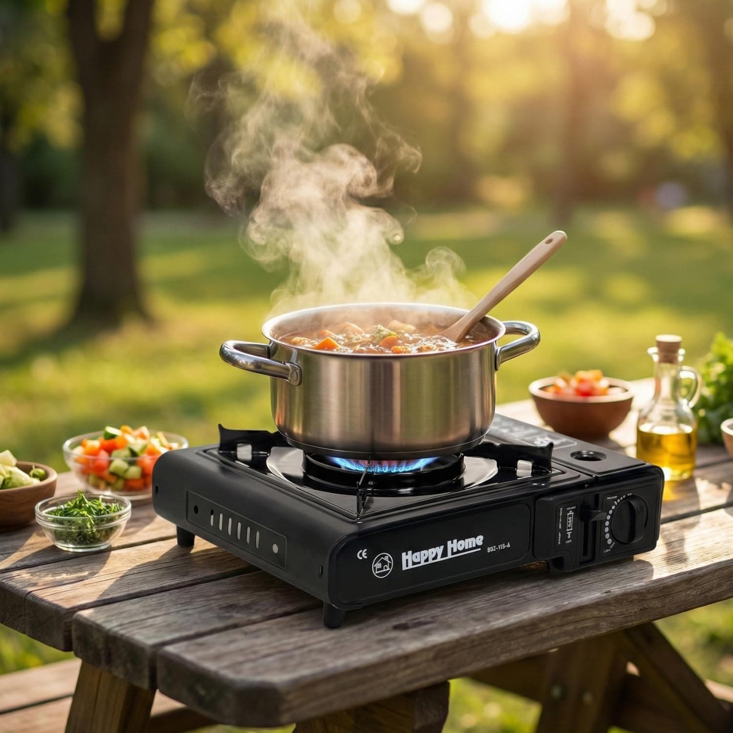 Happy Home BDZ-155-A Portable Gas Stove with Carrying Case