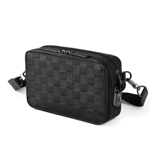 WiWU Master Genuine Leather Fingerprint Lock Pouch - Black