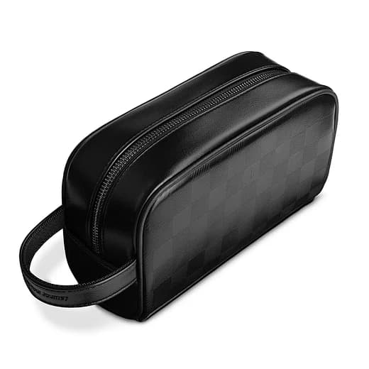 Black Checkered Travel Toiletry Bag