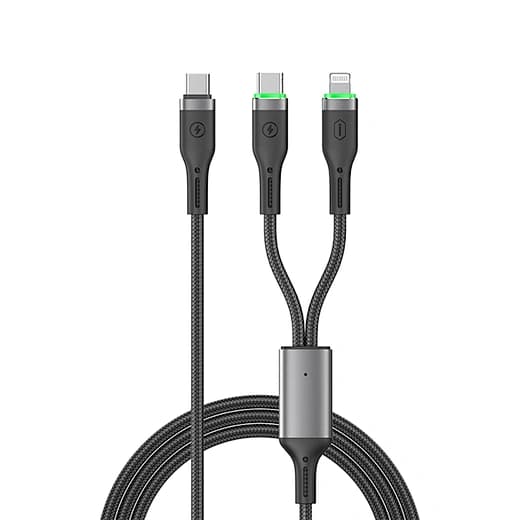 3-in-1 Multi Charging Cable USB-C to USB-C, USB-C to Lightning