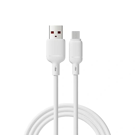 White USB to Micro USB Charging Cable