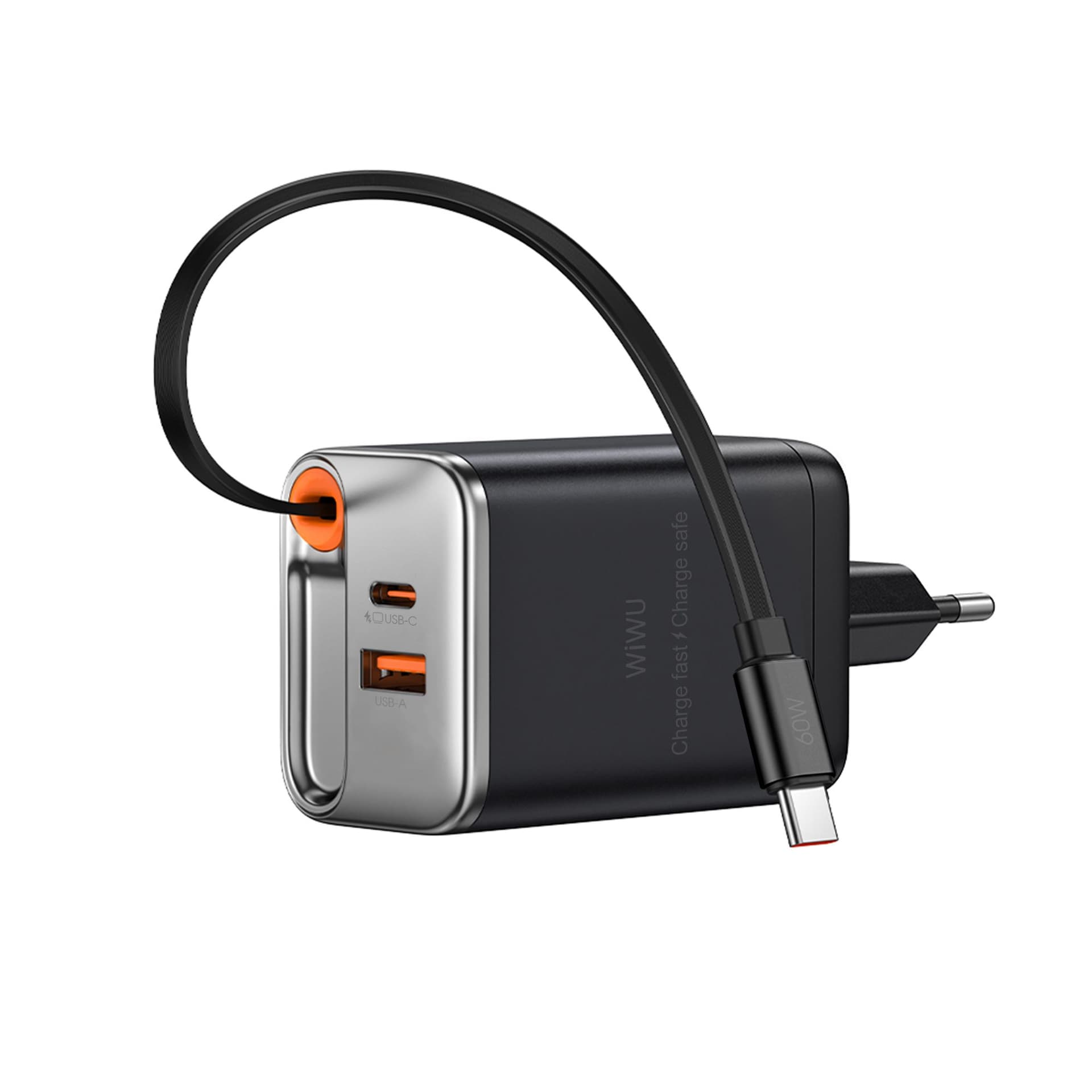 WiWU WI-G020 Helix 67W GaN Fast Charger - Black