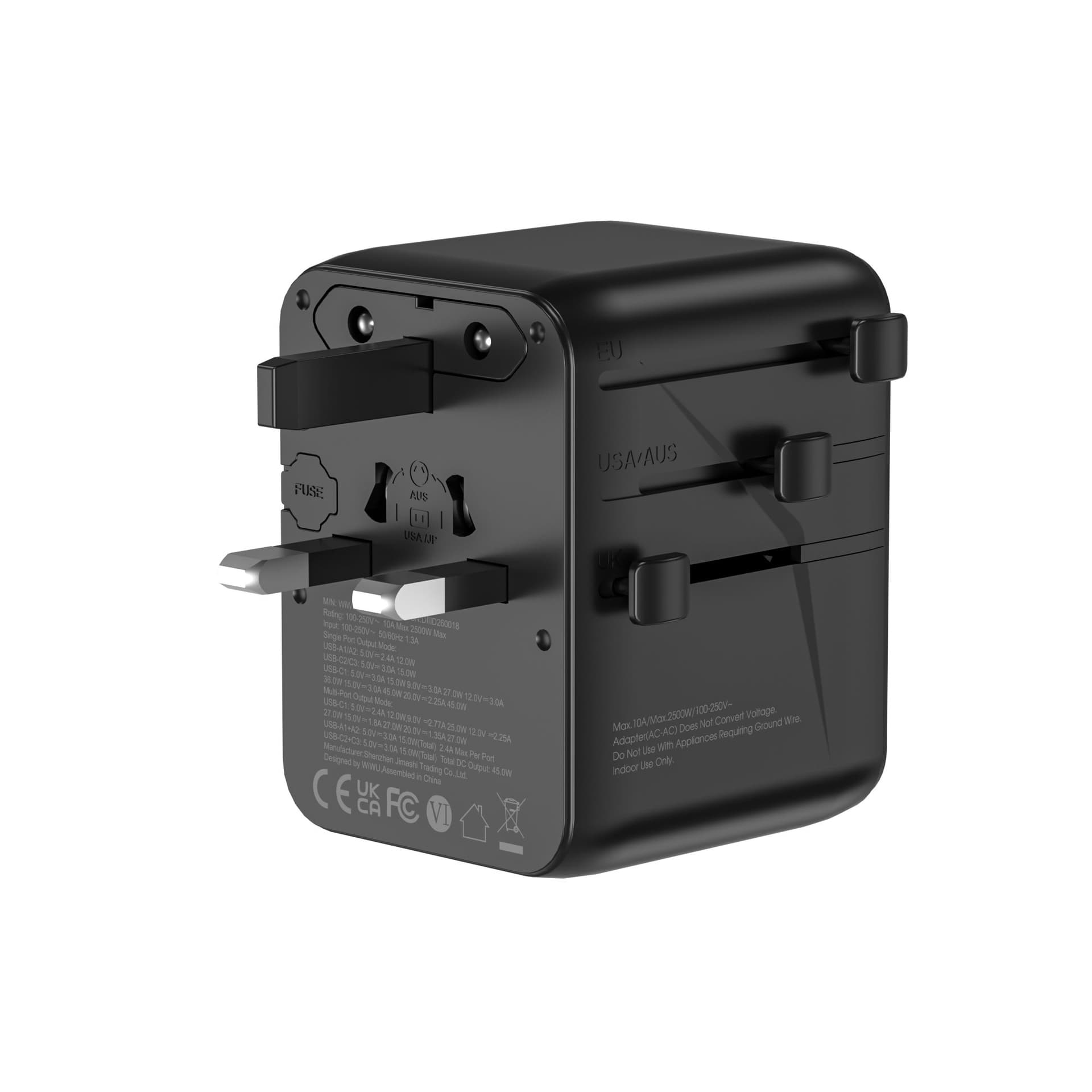 WiWU Wi-UA010 Warrior 45W GaN Universal Adapter