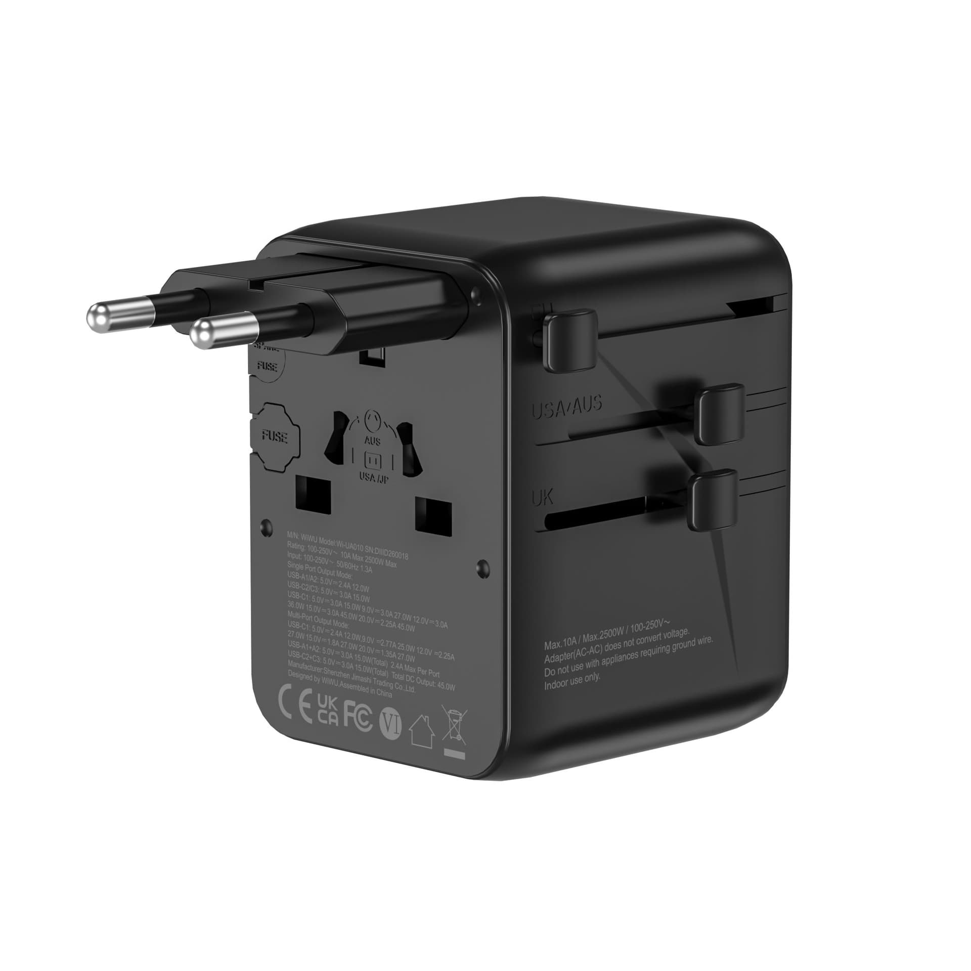 WiWU Wi-UA010 Warrior 45W GaN Universal Adapter
