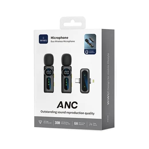 Wireless Lavalier Microphone Set with Digital Display