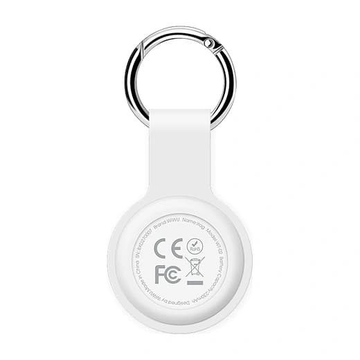 White AirTag Keychain Holder