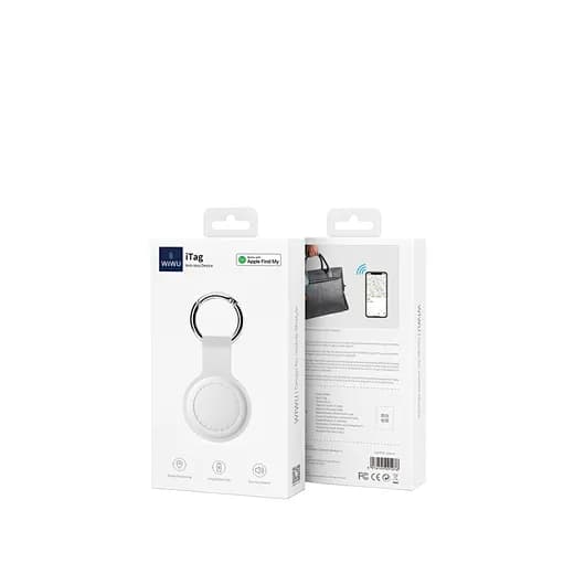 White AirTag Keychain Holder