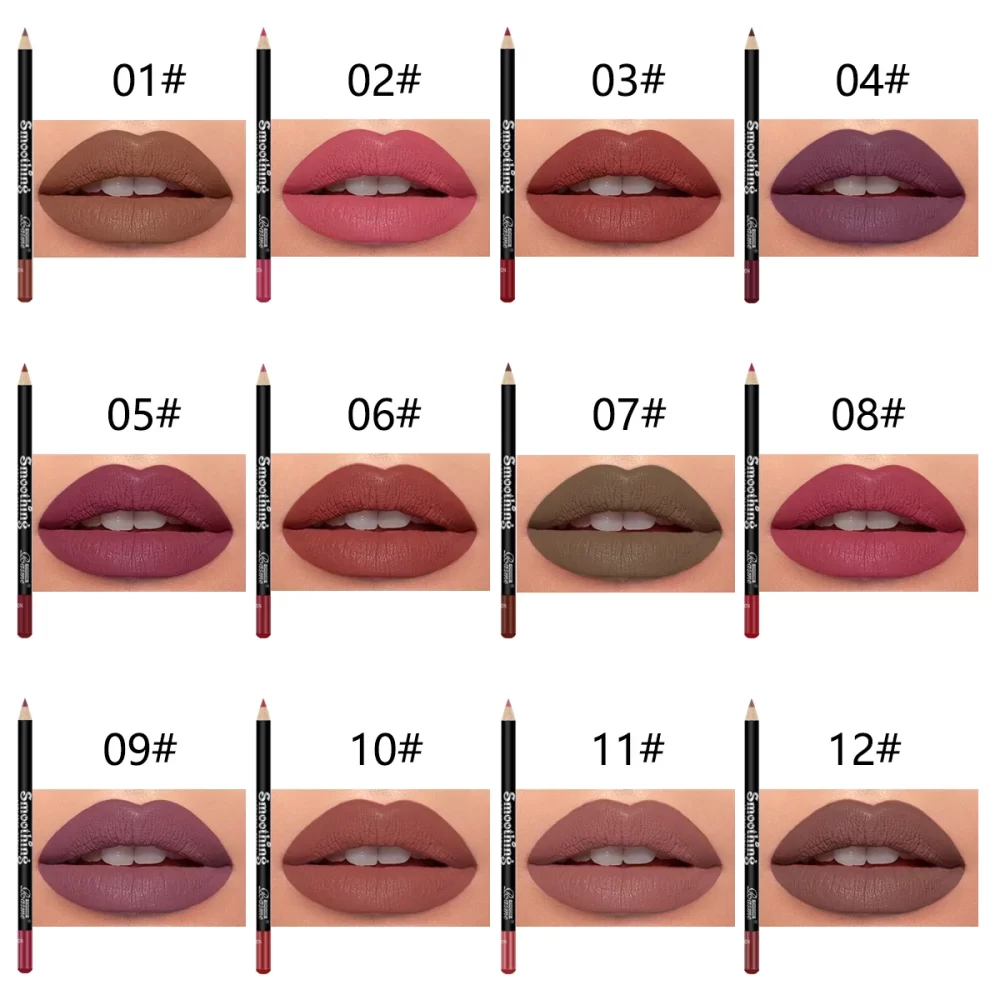 12 pcs Long-Lasting Lipstick Set with Professional Lip Liner Pencil and Matte Lip Gloss for Women Valentine's Day Gifts - Image 6