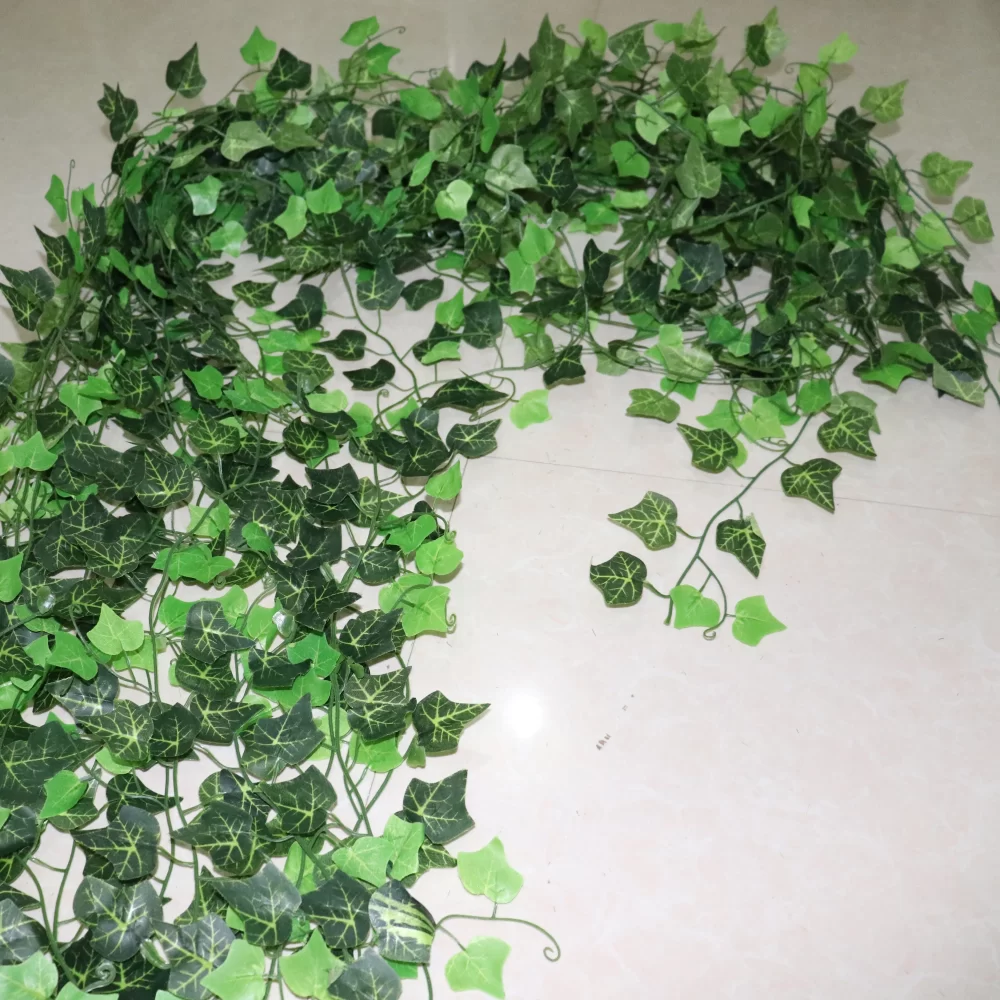 100pcs Leaf 1 piece 2.4M Home Decor Artificial Ivy Leaf Garland Plants Vine Fake Foliage Flowers Creeper Green Ivy Wreath - Image 6