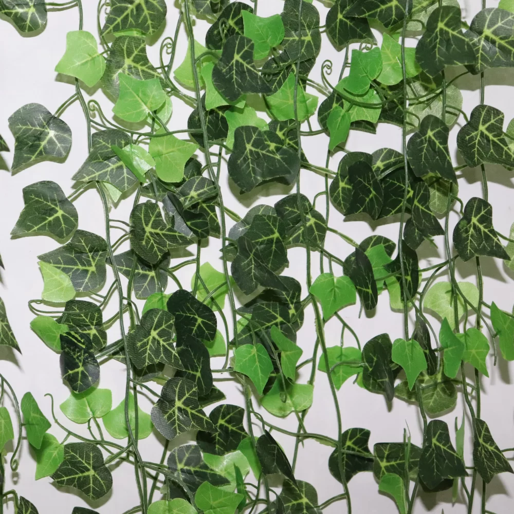 100pcs Leaf 1 piece 2.4M Home Decor Artificial Ivy Leaf Garland Plants Vine Fake Foliage Flowers Creeper Green Ivy Wreath - Image 4