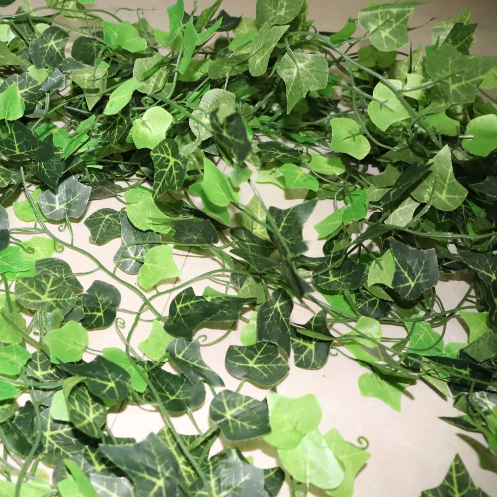 100pcs Leaf 1 piece 2.4M Home Decor Artificial Ivy Leaf Garland Plants Vine Fake Foliage Flowers Creeper Green Ivy Wreath - Image 5