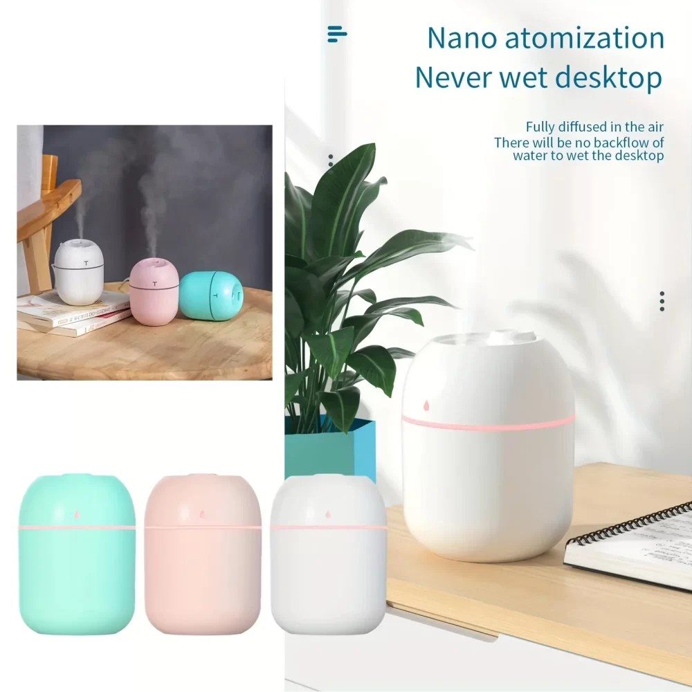 Portable 220ml H2o Mini Cup Spray Mist humidifier Double Wet Aroma Essential Oil Diffuser Car usb air humidifier - Image 6