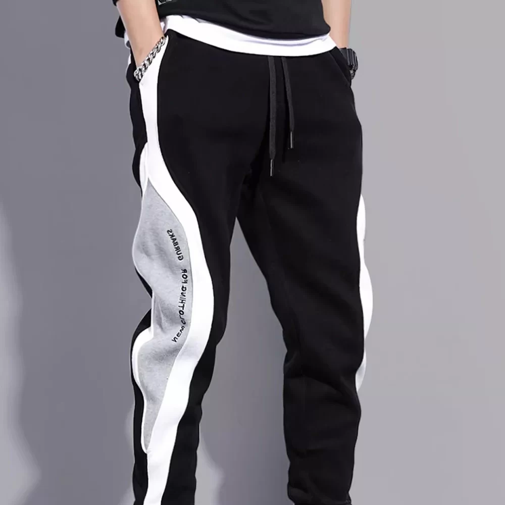 Men's Sports Pants Spring Autumn Male Loose Fitting Leggings Patchwork Running Training Casual Pants Fashion Outfit Trousers - Image 4