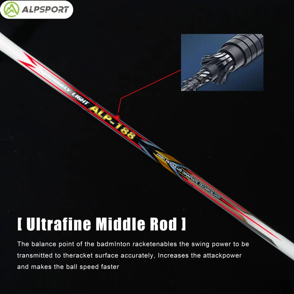 Alpsport AIR 10U Ultralight 52g T800 Badminton Racket Fast rebound Imported max 28lbs Carbon fiber + titanium badminton racket - Image 5