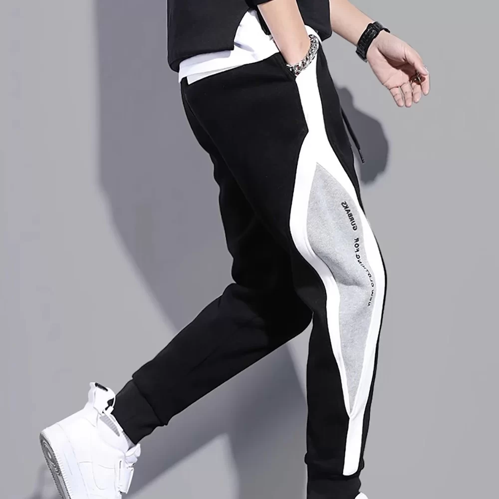 Men's Sports Pants Spring Autumn Male Loose Fitting Leggings Patchwork Running Training Casual Pants Fashion Outfit Trousers - Image 6