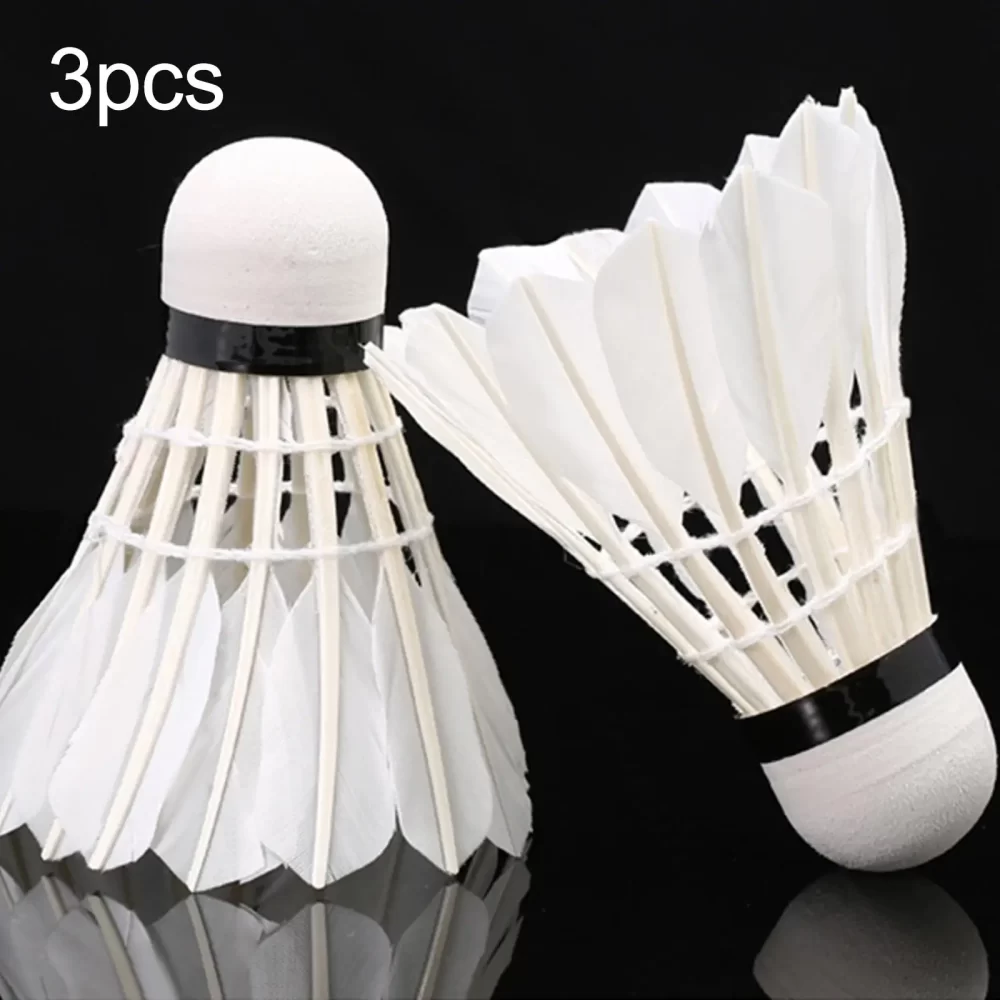 3x Badminton Shuttlecocks Professional White High Speed Duck Feather Badminton Ball for Game Training Sport Practice Youth - Image 4